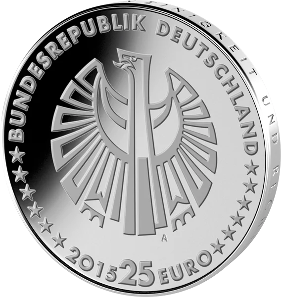25 Euro BRD 25 Jahre Deutsche Einheit 2015 Polierte Platte