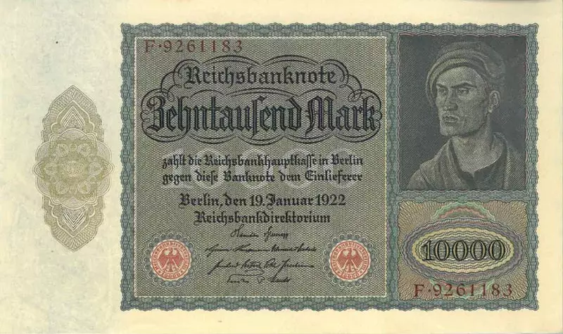 10.000 Mark Weimarer Republik Reichsbanknote 1922