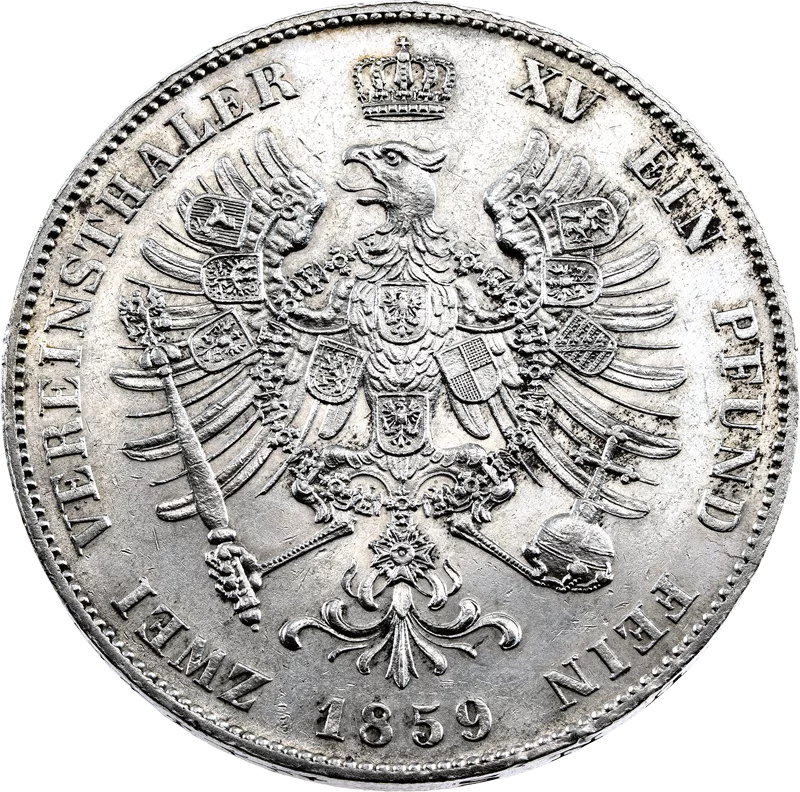 Vereinsdoppeltaler Preußen König Friedrich Wilhelm IV. 1858 -1859