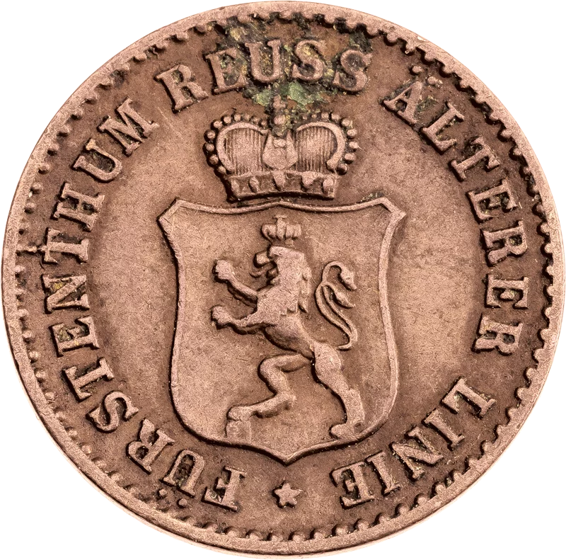 1 Pfennig Reuß Fürst Heinrich XXII. 1864, 1866 und 1868