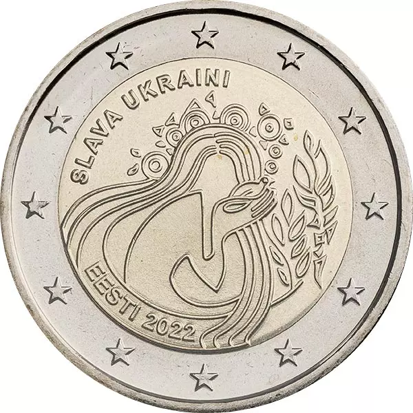2 Euro Estland Ukraine und Freiheit 2022