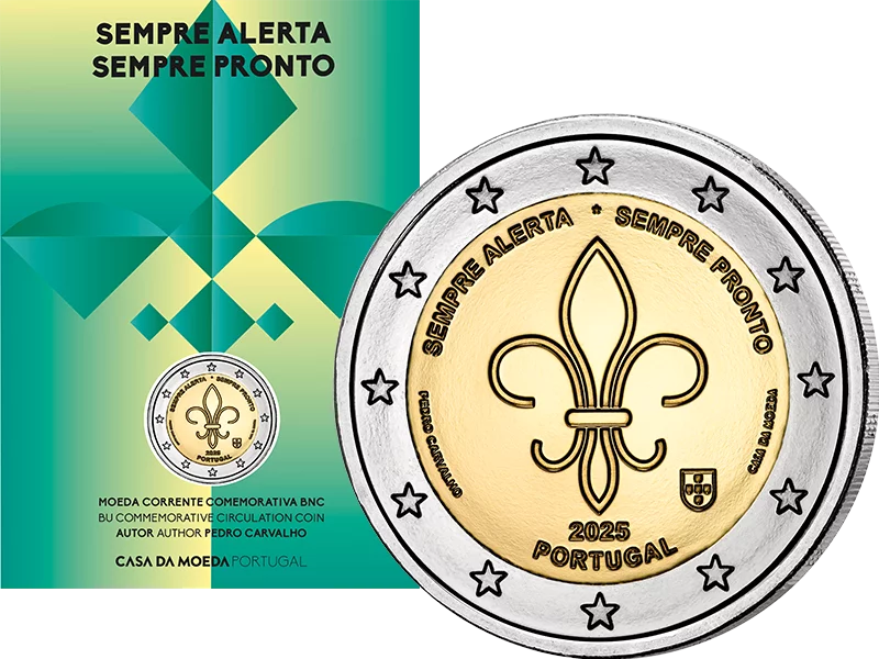 2 Euro Portugal 16. Weltpfadfindertag 2025 in Coin Card