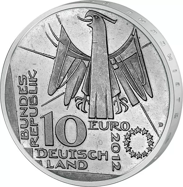 10 Euro BRD 100 Jahre Deutsche Nationalbibliothek 2012 Stempelglanz