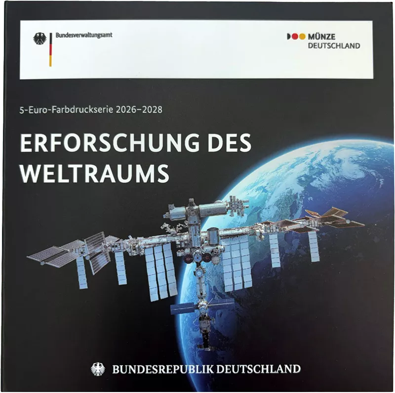 Münz-Sammelbuch für 5 x 5 Euro BRD Erforschung des Weltraums