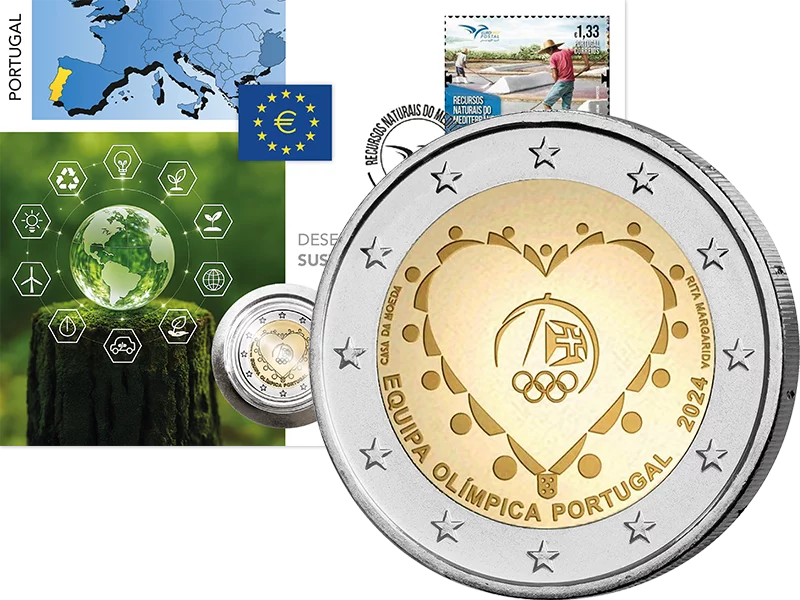 2 Euro Numisbrief Portugal Teilnahme Olympische Spiele 2024