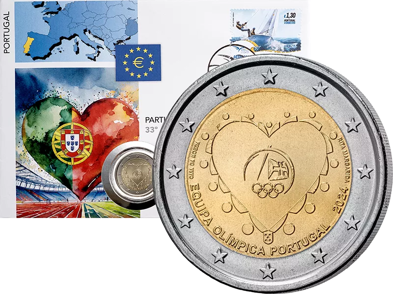 2 Euro Numisbrief Portugal Teilnahme Olympische Spiele 2024