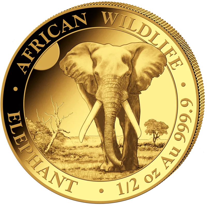 1/2 Unze Gold Somalia African Wildlife - Elefant 2025
