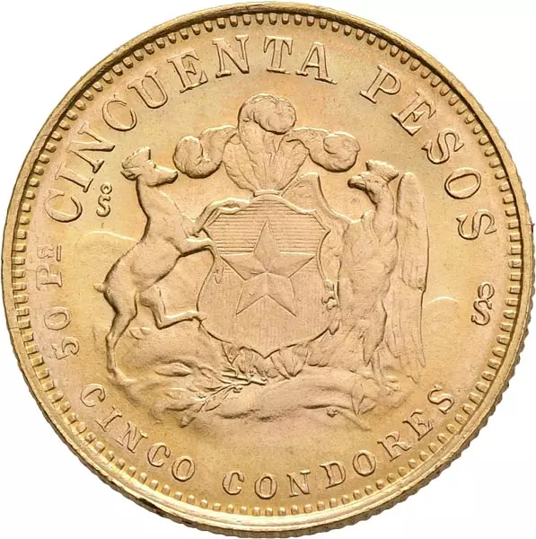 50 Pesos Chile Liberty 1926 - 1974