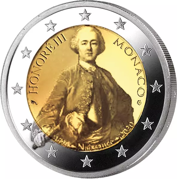 2 Euro Monaco 300. Geburtstag von Fürst Honoré III. 2020