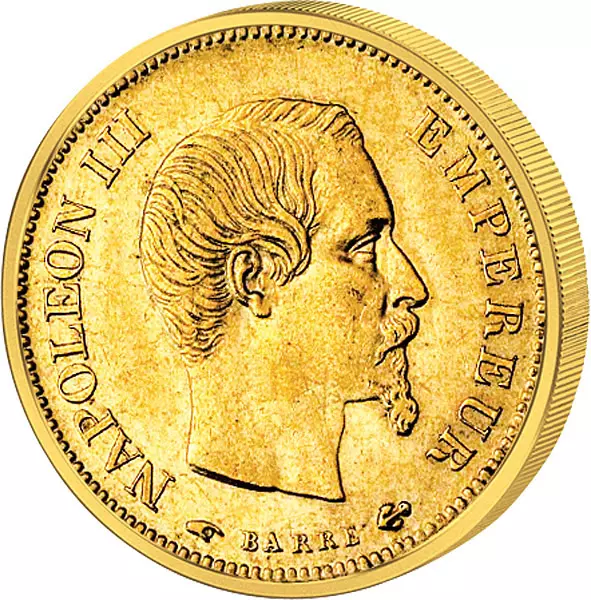 10 Francs Frankreich Napoleon III. ohne Kranz 1854-1860