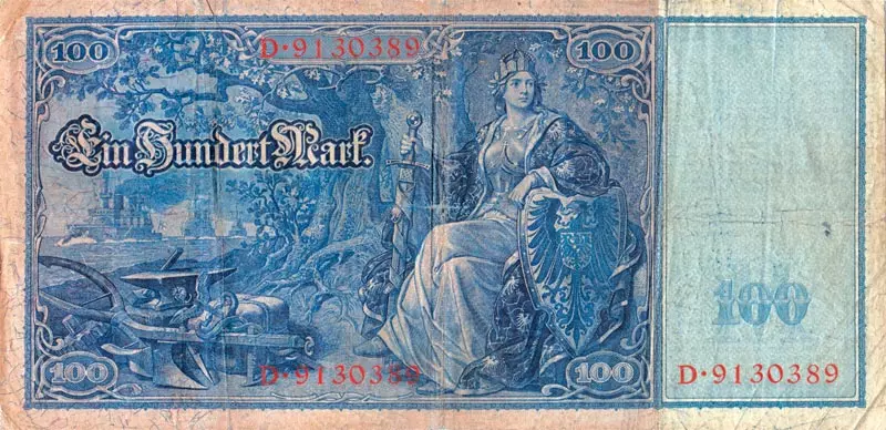 100 Mark Deutsches Kaiserreich Banknote Flottenschein 1910