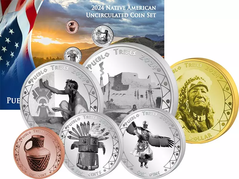 1 Cent - 1 Dollar Native American Kursmünzensatz der Pueblo 2024