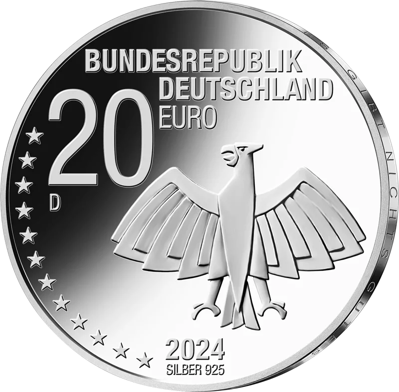 20 Euro BRD 125. Geburtstag Erich Kästner 2024 Polierte Platte