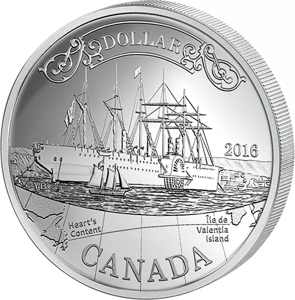 1 Dollar Kanada 150 Jahre erstes Transatlantik-Kabel 2016 1 Dollar Kanada 150 Jahre erstes Transatlantik-Kabel 2016
