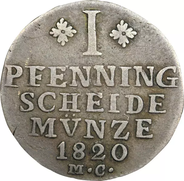 1 Pfennig Braunschweig Herzog Karl 1816-1822
