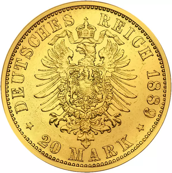20 Mark Preußen Kaiser Wilhelm II. 1888-1889 20 Mark Preußen Kaiser Wilhelm II. 1888-1889