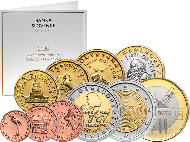 Euro-Kursmünzensatz Slowenien inklusive 2-Euro und 3-Euro-Gedenkmünze 2026