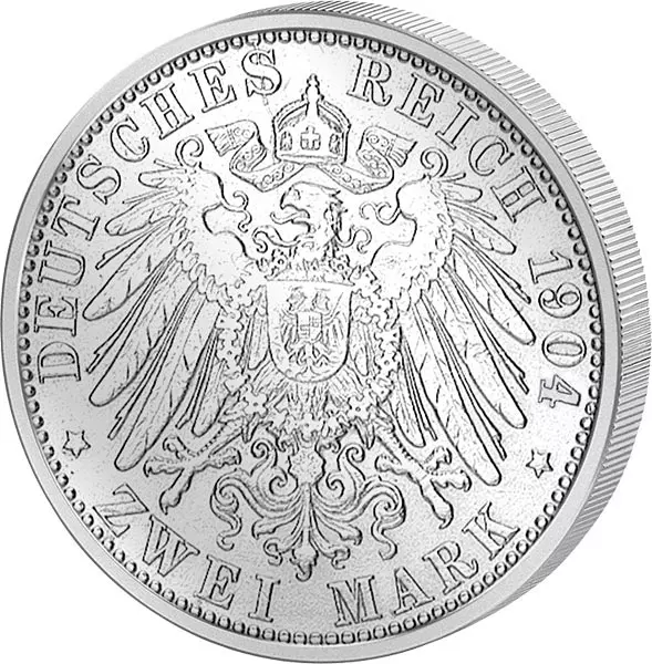 2 Mark Mecklenburg-Schwerin Hochzeit Friedrich-Franz mit Alexandra 1904 vorzüglich 2 Mark Mecklenburg-Schwerin Hochzeit Friedrich-Franz mit Alexandra 1904 vorzüglich