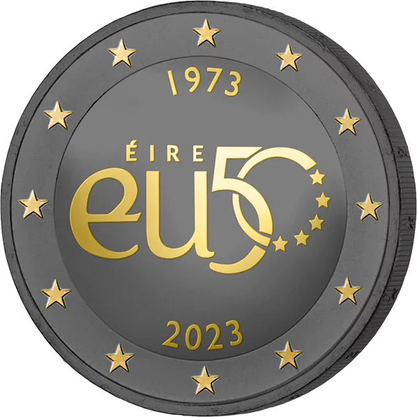 2 Euro Irland 50 Jahre EU-Beitritt 2023 Golden Enigma Edition