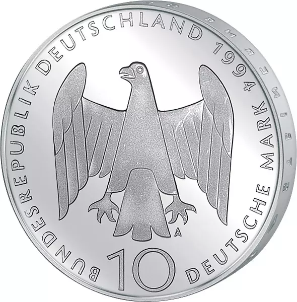 10 DM Münze BRD Deutscher Widerstand 1994 Stempelglanz