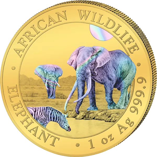 100 Schillings Somalia African Wildlife Elefant 2026 Golden Holographic