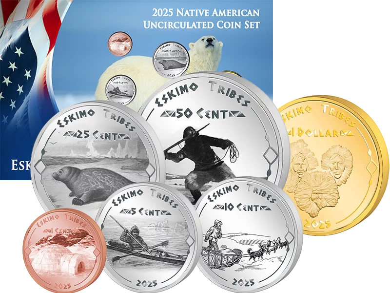 1 Cent - 1 Dollar Native American Kursmünzensatz der Eskimo 2025
