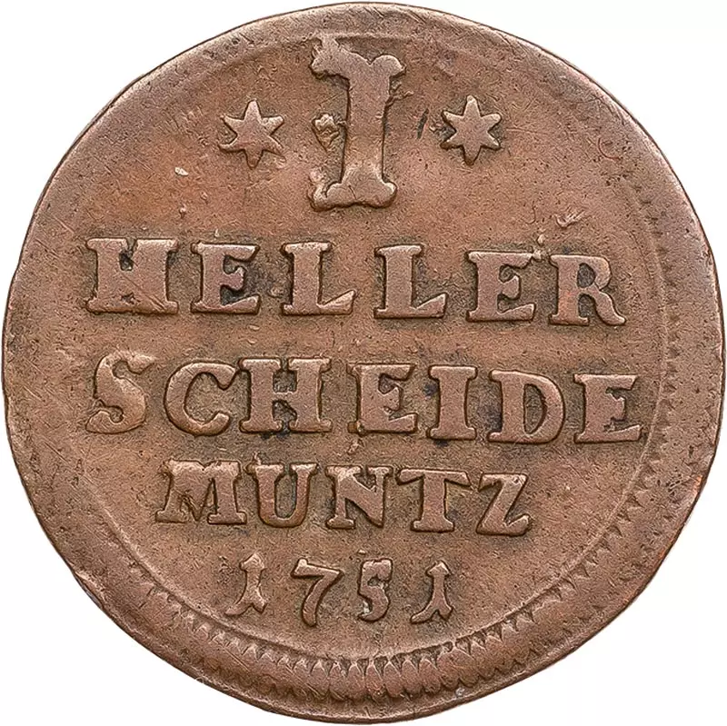 1 Heller Hessen-Kassel Landgraf Wilhelm VIII. 1751 - 1759