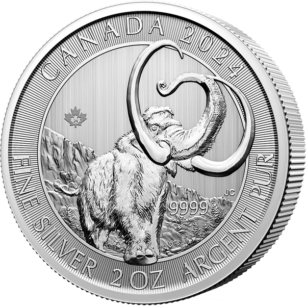 2 Unzen Silber Kanada Woolly Mammoth 2024