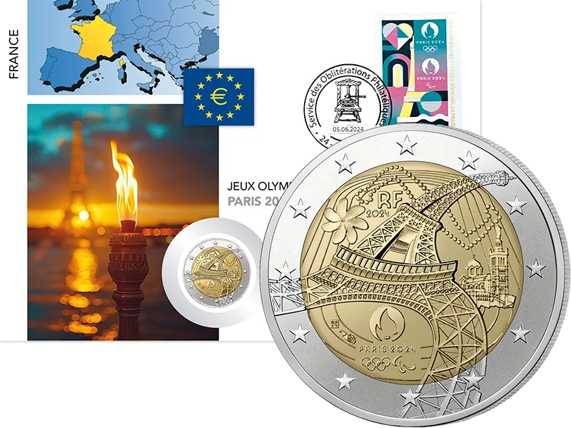 2 Euro Numisbrief Frankreich Oympische und Paralympische Spiele 2024