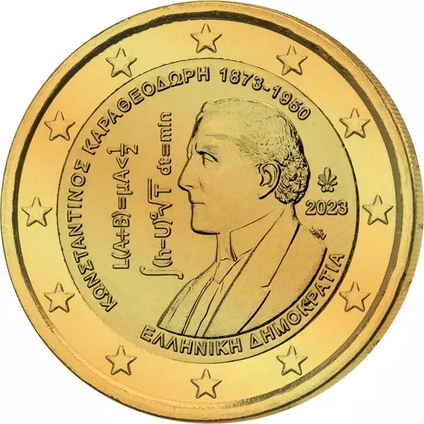 2-Euro-Gedenkmünze Griechenland 150. Geburtstag Carathéodory als vollvergoldete Premiumausgabe