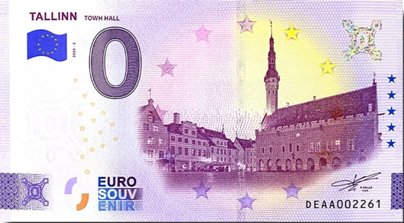 0-Euro-Banknote Estland Tallinn - Town Hall 2024