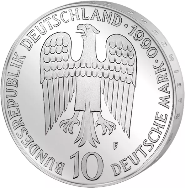 10 DM Münze BRD Kaiser Friedrich Barbarossa 1990 Polierte Platte