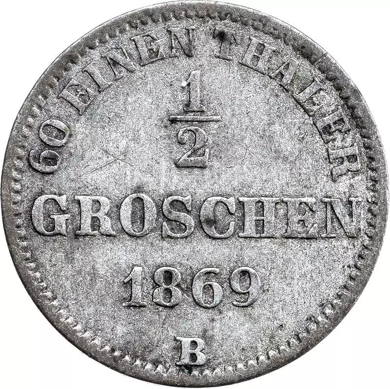 1/2 Groschen Oldenburg Nikolaus Friedrich Peter 1858-1869