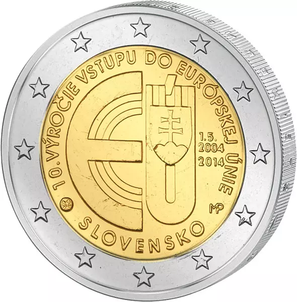 2 Euro Slowakei 10 Jahre EU-Beitritt 2014
