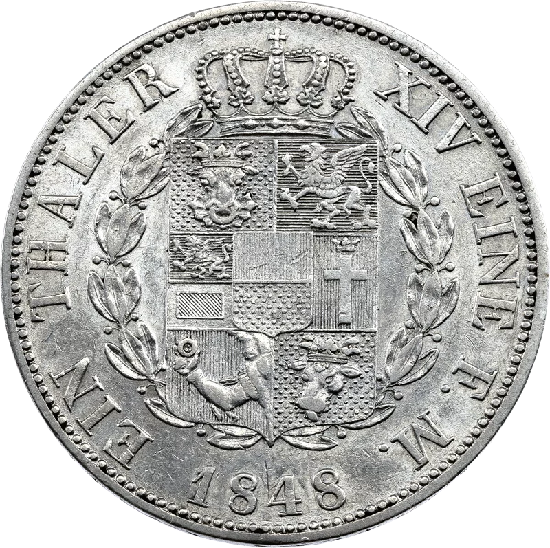 1 Taler Mecklenburg-Schwerin Großherzog Friedrich Franz II. 1848