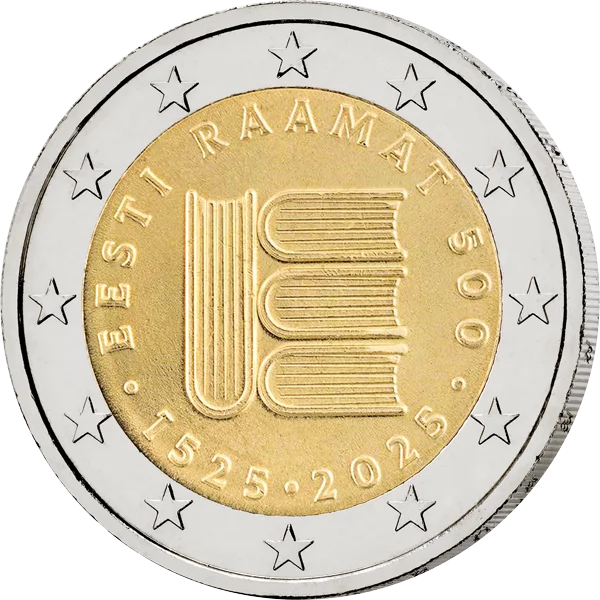 9 x 2 Euro Spar-Set 2025 inkl. 50 Kapseln im Schuber und Visitenkarte Lupe