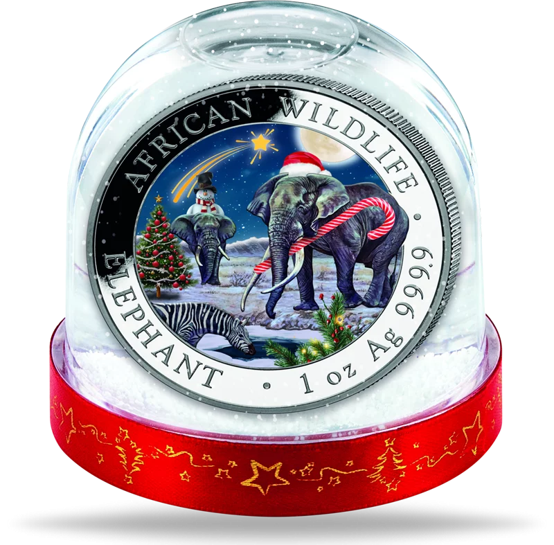 100 Shillings Somalia African Wildlife Elefant Schneekugel 2026