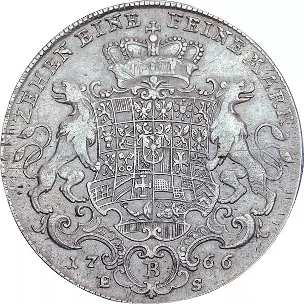 Konventionstaler Brandenburg-Bayreuth Markgraf Friedrich Christian 1766-1768