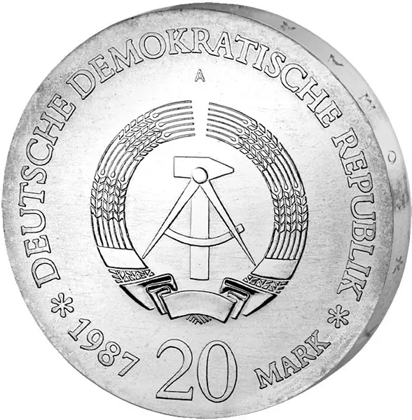 20 Mark DDR Historisches Stadtsiegel 1987 Stempelglanz