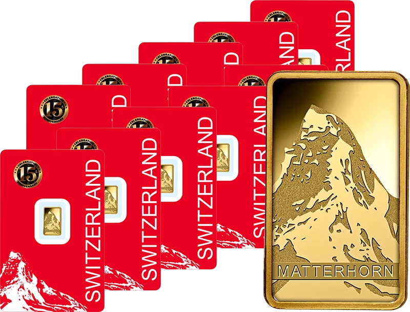 10 x 1 Gramm Goldbarren Matterhorn 2026