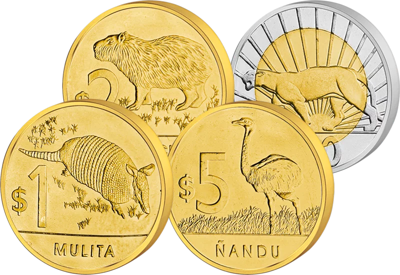 1 - 10 Pesos Kursmünzensatz Uruguay 2011-2019