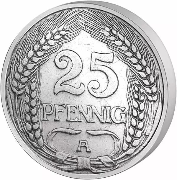 25 Pfennig Deutsches Kaiserreich Ähren 1909-1912 sehr schön