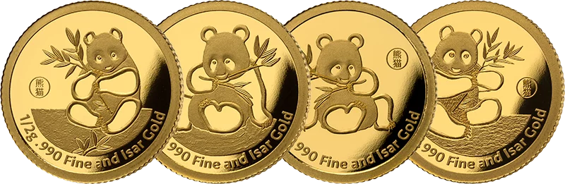 4 x 0,5 Gramm Isargold - In Honor of the Munich Show Pandas 2024