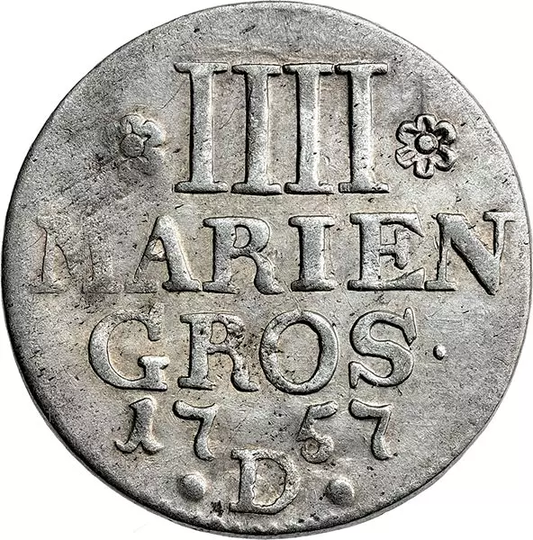 4 Mariengroschen Ostfriesland König Friedrich II. von Preußen 1756,1757