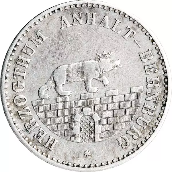 1/6 Taler Anhalt-Bernburg Herzog Alexander Carl 1861-1862