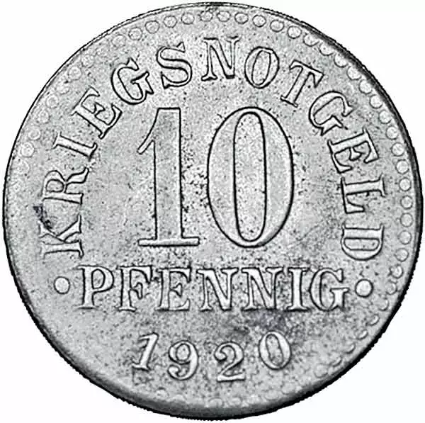 10 Pfennig Herzogtum Braunschweig Niedersachsenross mit erhobenem Schweif 1918/1920 Sehr schön
