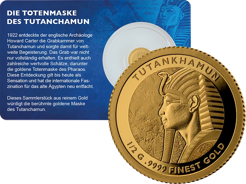 1.000 Francs Gabun Tutanchamun 2026 Gold Coin Card