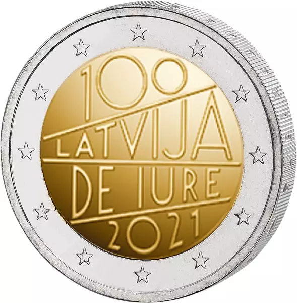 2 Euro Lettland 100. Jahrestag der internationalen Anerkennung Lettlands 2021