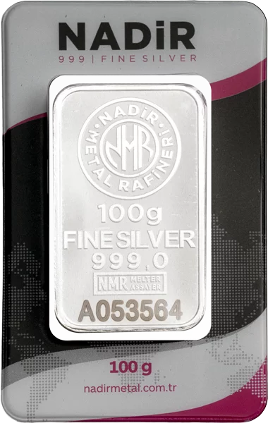 100 Gramm Silberbarren Nadir Metal Rafineri