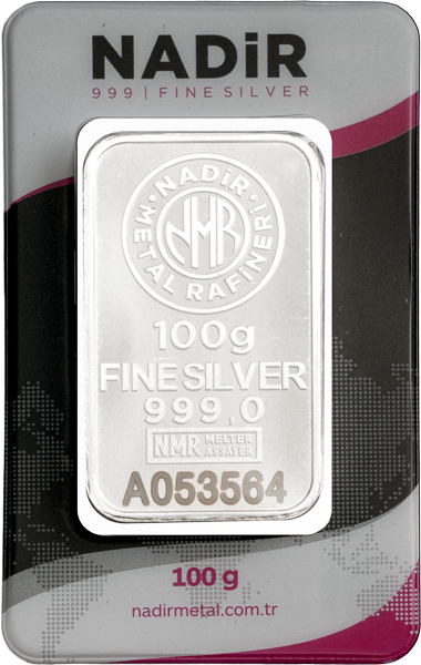 100 Gramm Silberbarren Nadir Metal Rafineri